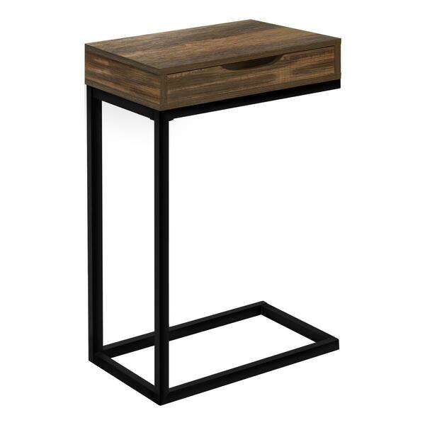 Daphnes Dinnette 16 x 10.25 x 24.5 in. Accent Table - Brown Reclaimed-Look - Black Metal DA3600150